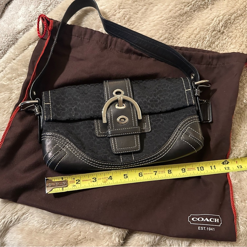 Coach SoHo Shoulder Bag in a Black Signature Pattern